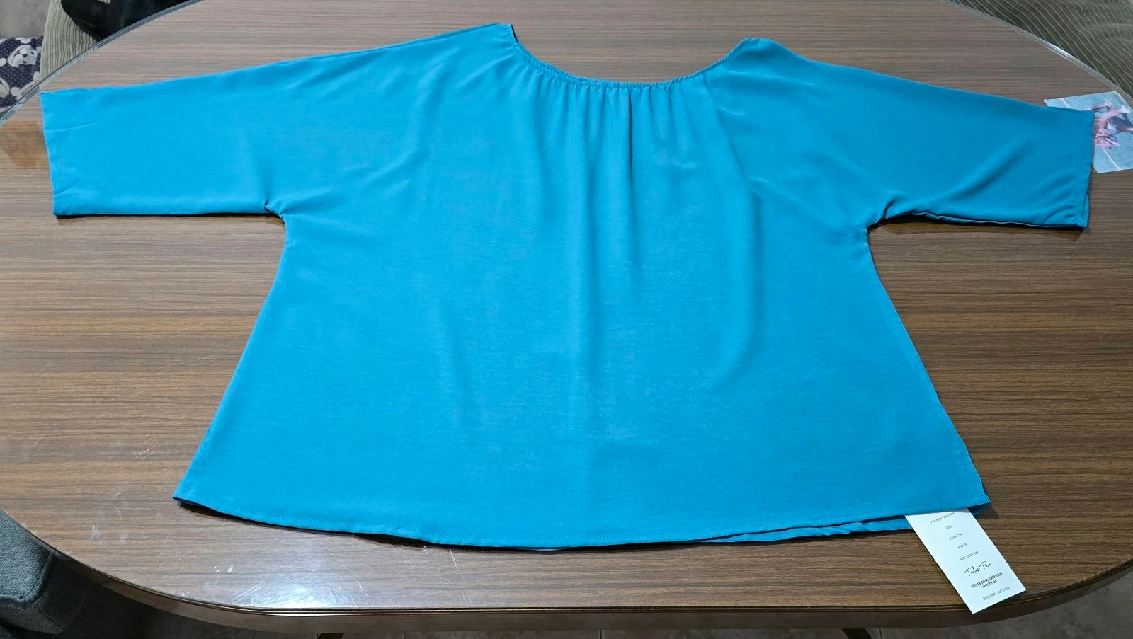 Blusa turquesa manga 3/4  – photo 2